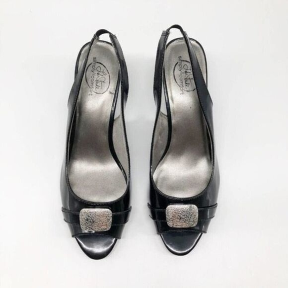 LIFE STRIDE Black Heloise Sling Back Heels - Picture 5 of 7
